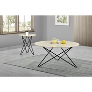 Side Table / Bedside Table / End Table Metal Leg / Meja Tepi Besi/ Solid Rubber Wood Top Living Room Table