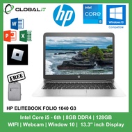 (Refurbished) HP Elitebook Folio 1040 G3 Laptop / Intel Core i5-6th Gen/Webcam / Windows 10