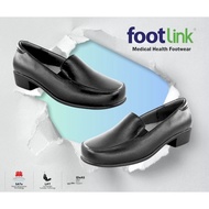 FOOTLINK Ladies Shoes / Nurse / Jururawat / HEALTH SHOE / KASUT HITAM ( SH 6510 )