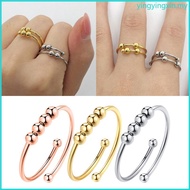 YIN Stainless Steel Decompression Ring Women s Anti-Anxiety Relief Anxiety Open Ring