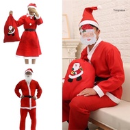【CH*】 3 4 5 6 7Pcs Santa Clauses Costume for Adults Santa Suit Christmas Santa Costume