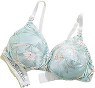 Women's 100% Mulberry Silk Everyday Bra Printed No Underwire Triangle Bras Plus Size Sexy Double-Sid