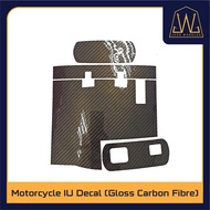 Motorcycle IU Sticker Top Front and Back ( Glossy Carbon Fibre )