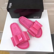 Melissaรองเท้าสตรีMelissa 2024 รองเท้าแตะฤดูร้อนใหม่ผู้หญิงรองเท้าแตะชายหาดวันหยุดโบว์แบน