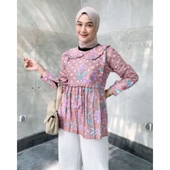 Bstik Wsnita | Baju Batik Wanita | Atasan Blouse Batik Wanita Size M L XL XXL