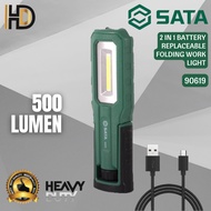 SATA Battery Rechargeable Folding Work Light 500 Lumen / SATA Flashlight 500 Lumen / 90619