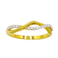 Happy Jewelry Bamboo Ring Diamond Real Gold 37.5% ME964
