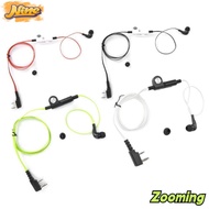 ZOOMING Earpiece, Two Way Radio 2 Way Earphone PTT Mic, ABS 2 Pin Walkie Talkie Earphones for Kenwoo