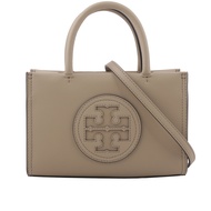 【TORY BURCH】Ella 圓形標誌牛皮迷你二用托特包(陶灰色)/平行輸入