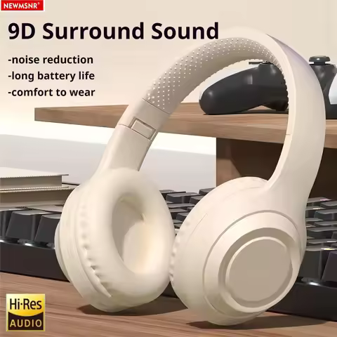 9D Surround Bass Headsets Wireless Bluetooth 5.3 Headphones Over Ear Noise Reduction Sports Gaming E