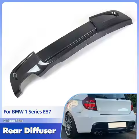 Car Rear Bumper Diffuser Lip Spoiler for BMW 1 Series E87 M-Sport Hatchback 2007-2010 Carbon Fiber R