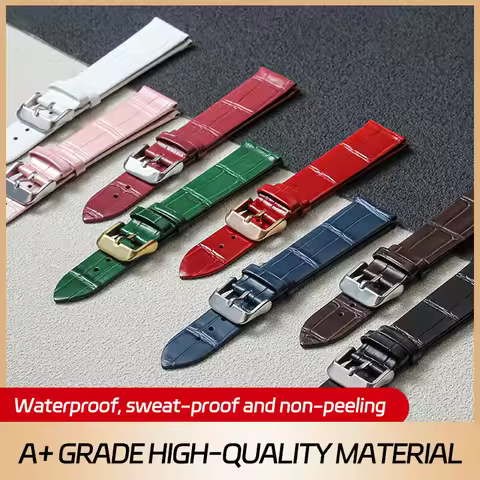 Men's Genuine Leather Watchband for Tissot Longines Casio Citizen DW Fossil Ultra-Thin Soft Cowhide 