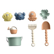 WRC 8PCS Aquatic Themed Sand Box Toy For Boys And Girls Including Seashells Crabs Shovels