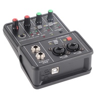 [DUSI] Audio Mixer Sound Board Portable 2 Channels Audio Mixer 48V Phantom Power USB Power Supply 2 