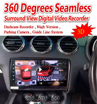 LEON Audi TT 9" FHD 2Ram 32GB 8Core Wifi GPS DSP 360 3D Panaromic Bird View Parking DVR Camera Playe