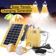 2x1W Bulb & DC 9V Solar Panel Battery Charger Home Outdoors Portable Solar Charging Generator Power 