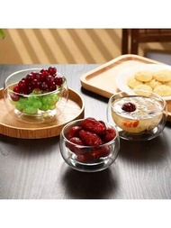 透明的雙層玻璃碗，適用於家庭廚房、旅館、餐廳等場所。它可以用作水果沙拉碗、優格和冰淇淋碗、甜點碗，或是米飯和其他菜餚的碗。是一種適用於家庭晚餐的廚房配件和餐具。