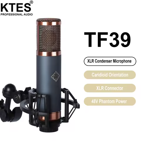 TF39 Condenser Microphone 26mm / 34mm Large Diaphragm XLR Studio Recording Mic for Vocals Podcasting