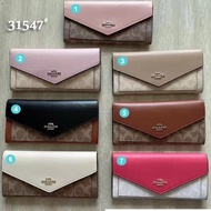 （现货） ♞,♘,♙31547 COACH Women's wallet Fold Over Purses Long wallet fashion new style