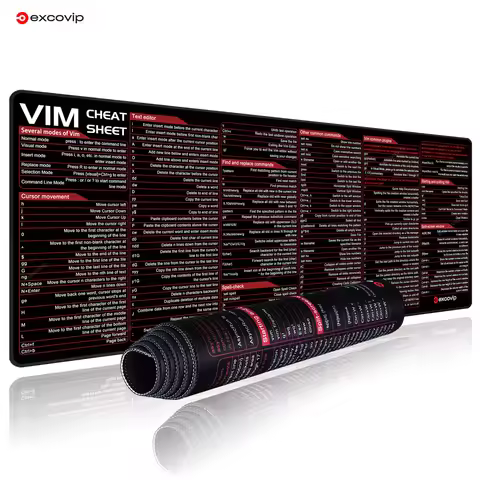 EXCO Vim Mouse Pad Large Linux Text Editor Cheat Sheet Shortcut Mousepad for Programing Engineer Non