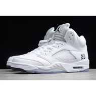 92BI Air Jordan 5 Retro White Metallic 136027-130 Running Shoes 2015