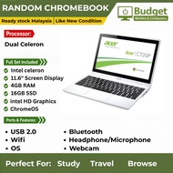 RANDOM CHROMEBOOK 11.6 Inch, 4GB, 16GB SSD, WIFI, WEBCAM,  GOOGLE, CHROME OS