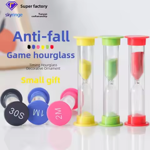 6Pcs Sand Timer Plastic Hourglass Timer Colorful Sandglass Hourglass Small 30sec/1min/2mins/3mins/5m