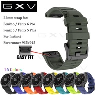 22mm Quick Release Silicone Strap for Garmin Fenix 6/6 Pro/Fenix 5/ 5 Plus Replacement Band Easy Fit Watch Band