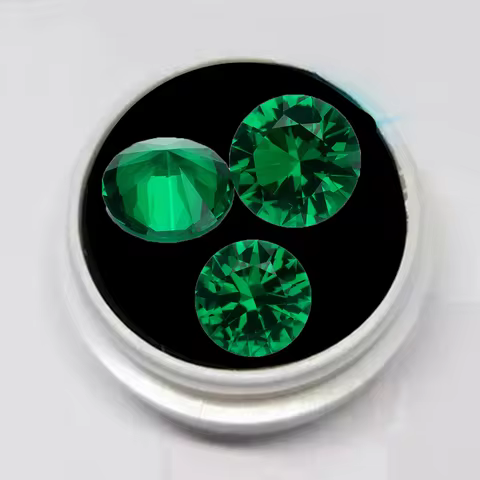 Pretty Brilliant Cut Emerald Gems Synthetic Emerald Round Cut Loose Gemstones For Jewelry Making/Col