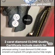 Repayment of 2 carat Diamond clone and emerald Cut 4 Ct Diamond Lab ring pt950 frame