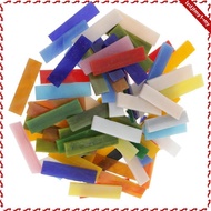 [leipupa] 70pcs Multicolor Rectangle Glass Pieces Mosaic Tiles for Art Crafts 10x40mm