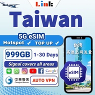 eSIM Taiwan 1~30days High Speed Data Unlimited Taiwan Chunghwa Travel Sim Card 台湾上网卡【999GB+】
