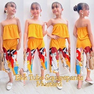 A&S| Tube Summer Terno Wide Legs SquarePants For Kids 4-6 Years Old Petite