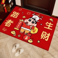 蜡笔小新红色新年入户门垫进户门口地垫进门地毯满铺可裁剪Crayon, Small New Year's Door Mat, Entrance Mat, Entrance Carpet, Entranc