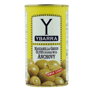 อิบาร์รา มะกอกเขียว ไส้แอนโชวี่ 350 - Green Olives Stuffed with Anchovy 350g Ybarra brand