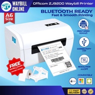 ♞,♘OFFICOM ZJ9200 Waybill Printer A6 Bluetooth USB Thermal Label Printer Android IOS  FREE HOLDER