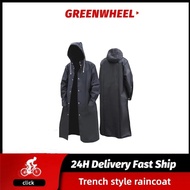 Black men's and women's hooded raincoat, adult trench coat style raincoat, outdoor thickened poncho,