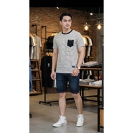 X3SCOOTD Men's Distro T-shirt Fullprint Striped X3-231 Short Sleeve T-shirt with Simple, Elegant, Co