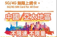 中國/亞太地區 5G/4G 無限上網卡