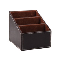 【Miss Lan】1 pcs PU Leather Remote Control Holder Leather Remote Control Organizer Storage Box Deskto