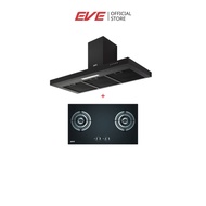 EVE Set เครื่องดูดควันติดผนัง HC-SHADOW-90 PLUS + เตาแก๊ส 2 หัว แบบฝัง FURY 2B
