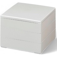 【Direct from Japan】J-kitchens Lacquerware Heavy Box, 3 Tiers, 6.5 Inches, Color, White Pearl, No Inn