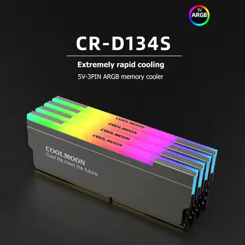 D134S RAM Heatsink High Compatibility 5V 3PIN ARGB Memory Spreader Cooler Addressable RGB Cooling Ve