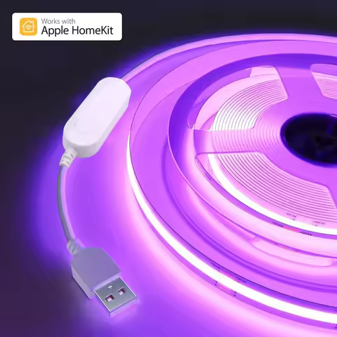 USB Homekit WiFi COB RGB LED Strip 5V 1m 2m 3m 4m 5m Dimmable TV BackLights Bedroom Cabinet Game Lig