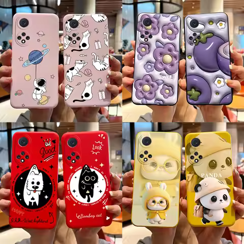For Huawei Honor 50 Case Soft Silicone Cute Rabbit Panda Cover For Honor 50 Honor50 Bumper Phone Cas