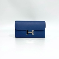 Hermes瑪瑙藍內拚海鷗灰constance康康長夾