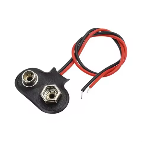 10Pcs I / T Type Cable Battery Holder Clip Snap on Soft Hard Shell Battery Clip Connector 9 Volt Bat