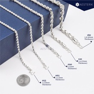 Rope Chain Necklace S925 Sterling Silver 銀項鏈 (Rantai Leher Perak Tulen) Rope Chain 麻花錢財鏈繩索鏈 (Rantai Tali) by AESTERIK