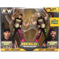 JAZWARES AEW Wresting Unrivaled Young Bucks Nick Jackson and Matt Jackson 2 Pack With Accessories