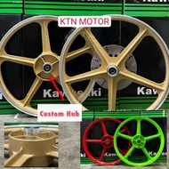 Sport rim Kawasaki 💯 AR80 CUSTOM HUB GOLD RED GREEN Dan AR80 STD MADE IN JAPAN Kotak Kawasaki AR80 P
